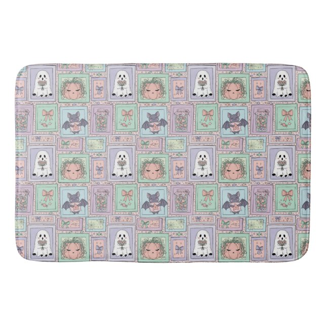 Whimsical Spirits in Pastel Dreams Bath Mat (Front)