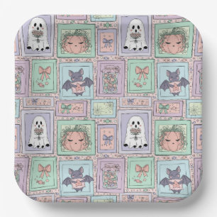 Whimsical Spirits in Pastel Dreams Paper Plate