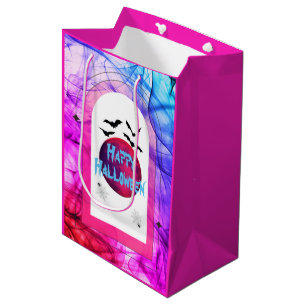Whimsical Spooky Cute Pink Purple Happy Halloween Medium Gift Bag