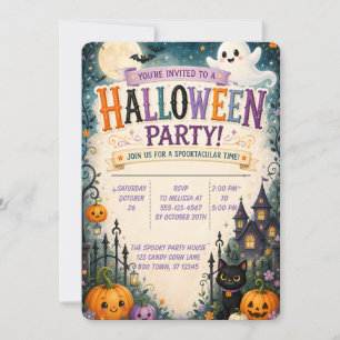 🎃 Whimsical Spooky Halloween Party Invitation 👻