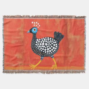 Whimsical Spotted Guinea Fowl Throw Blanket