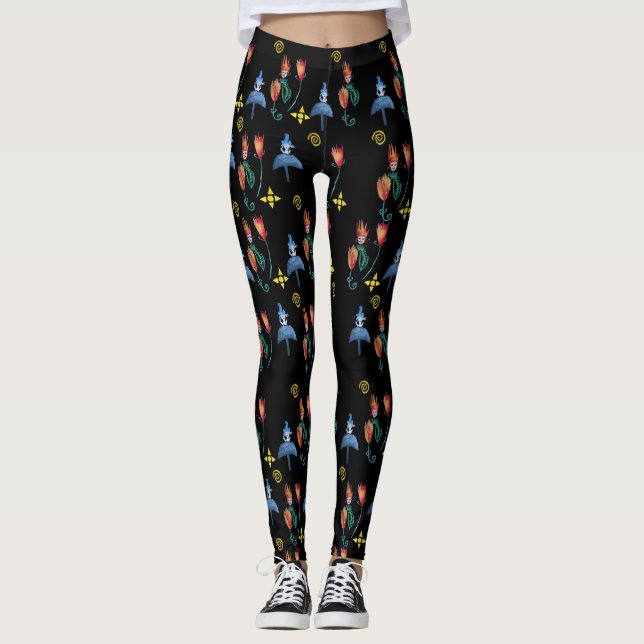 Whimsical Spring Art Leggings (Front)