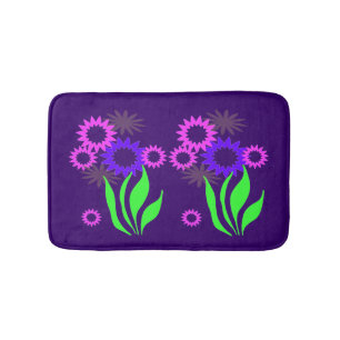 Whimsical Spring Flowers Bath Mats