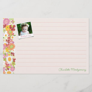 Whimsical Spring Flowers Colourful Floral Garden Stationery