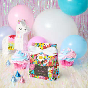 Whimsical Spring Flowers Garden Birthday Party Favour Box