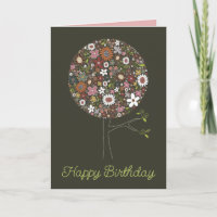 Whimsical Spring Flowers Pop Tree Chic Birthday