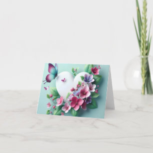 Whimsical Spring Garden & Painted Butterfly Bloom Thank You Card