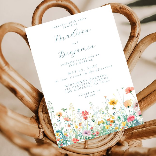 Whimsical Spring Wildflower Wedding Invitation (Creator Uploaded)