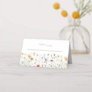 Whimsical Spring Wildflower Wedding Place Card
