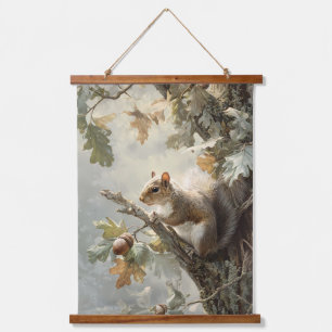 Whimsical Squirrel Autumn Tree Scene Wall Art