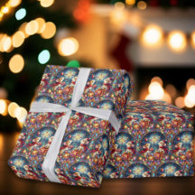 Whimsical Stained Glass Christmas Mouse Pattern