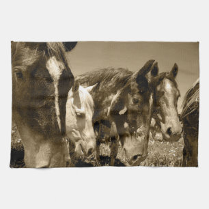Whimsical Stallions Horse Kitchen Towel