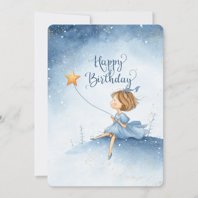 Whimsical Star Birthday Card (Front)