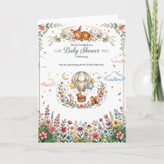 Whimsical Starry Meadow Illustration Card