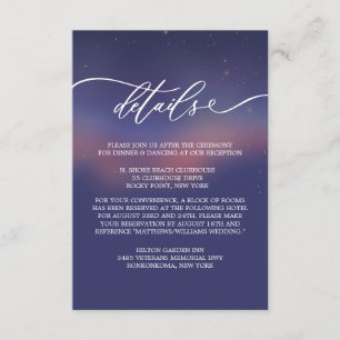 Whimsical Starry Night Script Modern Enclosure Card