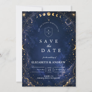 Whimsical Starry Nights Celestial Wedding Save The Date