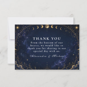 Whimsical Starry Nights Celestial Wedding Thank You Card