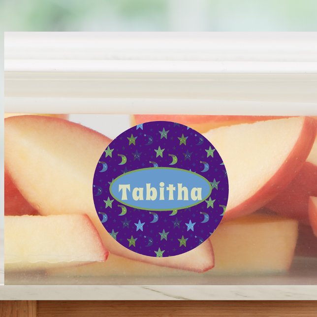 Whimsical Stars and Moons on Purple Personalised (Creator Uploaded)