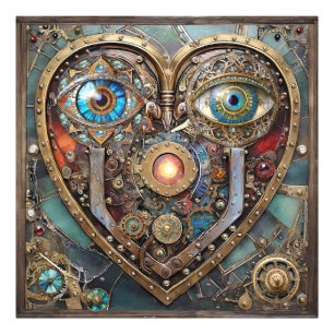 Whimsical Steampunk Heart I See You I Love You Photo Print