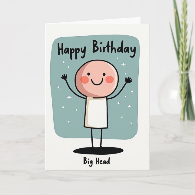 Whimsical Stick Figure Birthday Card (Front)