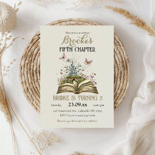 Whimsical Story Magic Book Themed Birthday Party Invitation
