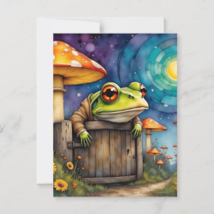 Whimsical Storybook Frog Postcard