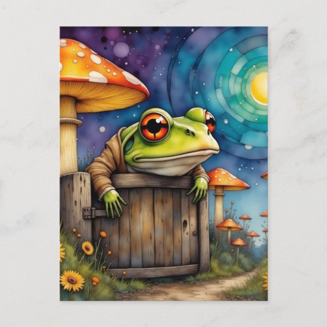 Whimsical Storybook Frog Postcard (Front)