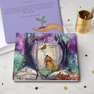 Whimsical Storybook Woodland Purple Guest Book