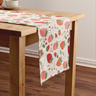 Whimsical Strawberry Party Table Runner