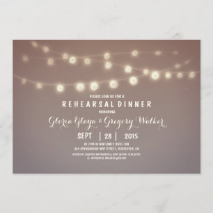 whimsical string lights rehearsal dinner invites