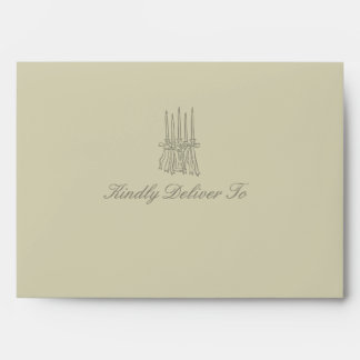 Whimsical Stripe Green Wedding Envelope