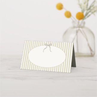 Whimsical Stripe Green Wedding Place Card
