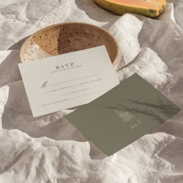 Whimsical Stripe Green Wedding RSVP Card (Creator Uploaded)