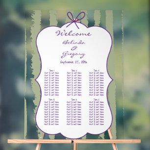 Whimsical Stripe Handwritten Wedding Seating Chart