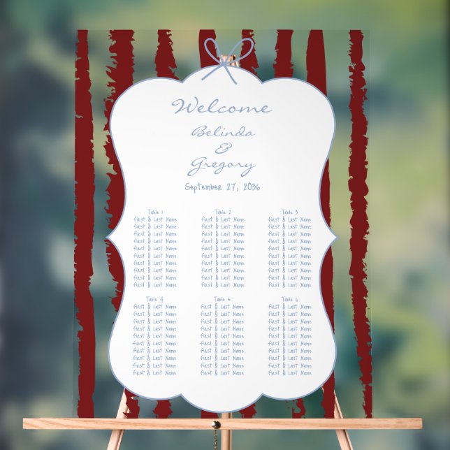 Whimsical Stripe Handwritten Wedding Seating Chart (Neutral)