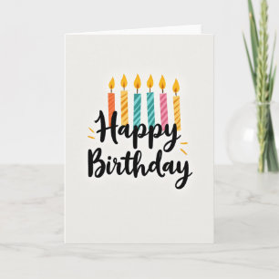 Whimsical Striped Birthday Card