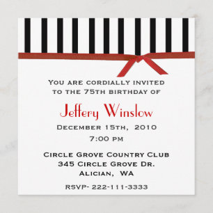 Whimsical Striped Birthday Invitation