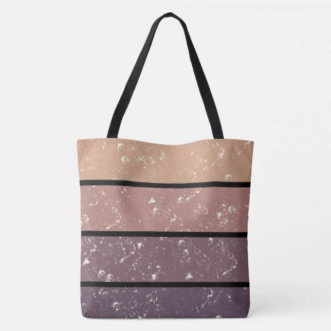 Whimsical Striped Tote Bag - Aesthetic Abstract  (Back)
