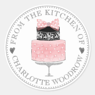 Whimsical Striped Watercolor Glazed Cake Dessert Classic Round Sticker