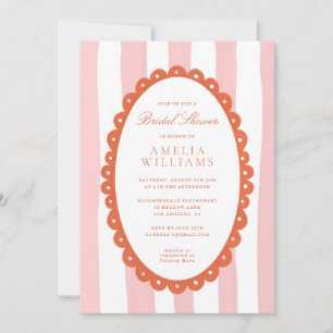 Whimsical Stripes Coquette Bridal Shower Invitation