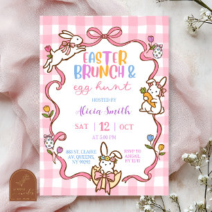 Whimsical Stripes Easter Brunch and Egg Hunt invit Invitation