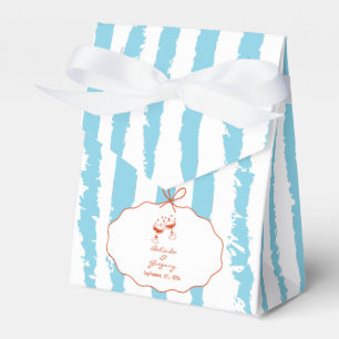 Whimsical Stripes Handwritten Painted Wedding  Favour Box