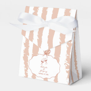 Whimsical Stripes Handwritten Painted Wedding  Favour Box