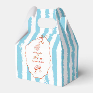 Whimsical Stripes Handwritten Painted Wedding  Favour Box