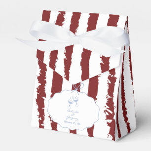 Whimsical Stripes Handwritten Painted Wedding  Favour Box