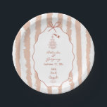 Whimsical Stripes Handwritten Painted Wedding  Paper Plate<br><div class="desc">A whimsical hand drawn illustration wedding design suite in terracotta and peach. This contemporary modern wedding design is ideal for all seasons especially Spring and Summer. A contemporary, fun and whimsical wedding hand drawn and hand written look design perfect for destination weddings. A retro terracotta and peach hand illustrated and...</div>