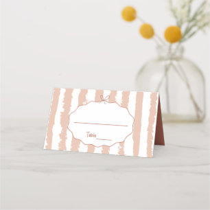 Whimsical Stripes Handwritten Painted Wedding Place Card
