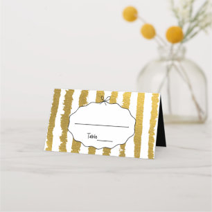 Whimsical Stripes Handwritten Painted Wedding  Place Card