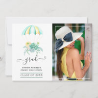 Whimsical Succulents Parachute Graduation Photo