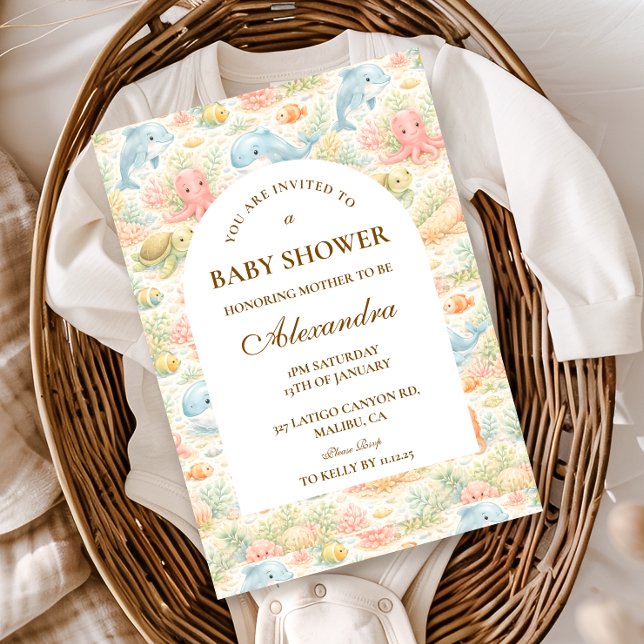 Whimsical Summer Animals Baby Shower Invitation (Creator Uploaded)